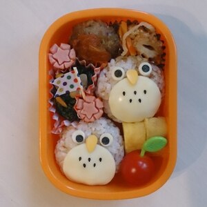 簡単キャラ弁☆ふくろうさんのデコおにぎり♪